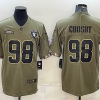 Men's Las Vegas Raiders Maxx Crosby #98 Olive 2022 Salute To Service Limited Jersey1