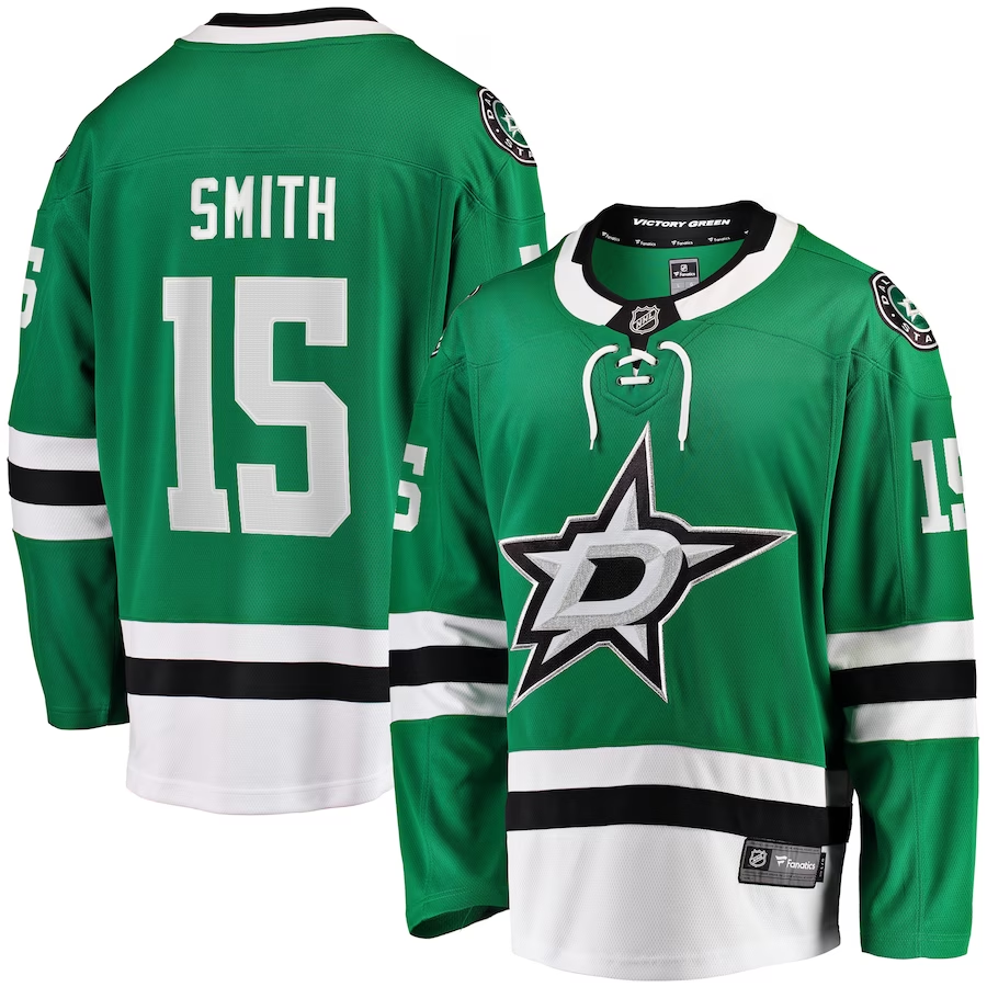 Men's Dallas Stars Craig Smith #15 Kelly Green Home Breakaway Jersey1