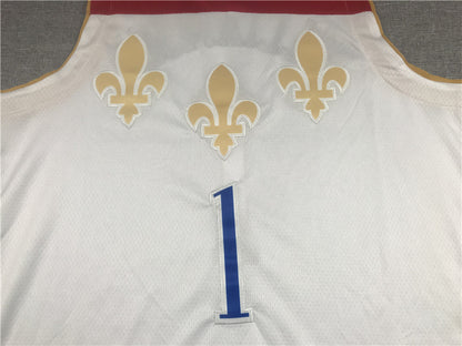 Men's New Orleans Pelicans Zion Williamson #1 White 2020/21 Swingman Jersey1