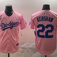 Men's Los Angeles Dodgers Clayton Kershaw #22 Pink Replica Player Jersey1