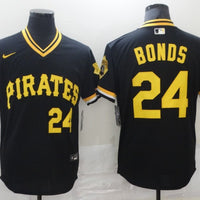Men's Pittsburgh Pirates Barry Bonds #24 Black Fashion Stitched Jersey1