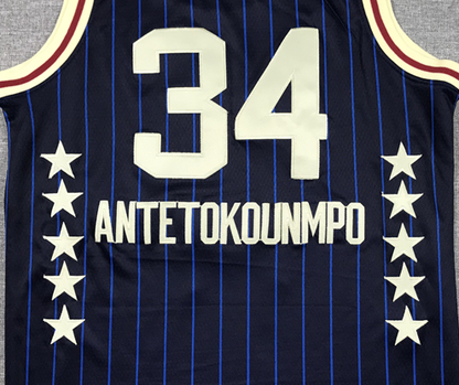 Men's Milwaukee Bucks Giannis Antetokounmpo #34 Navy 2024 NBA All-Star Game Swingman Jersey1