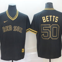 Men's Boston Red Sox Mookie Betts #50 Black Replica Baseball Jersey1