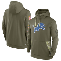Men's Detroit Lions Olive 2022 Salute to Service Therma Performance Pullover Hoodie1
