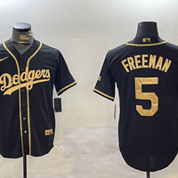 Men's Los Angeles Dodgers Freddie Freeman #5 Black Player Game Jersey1