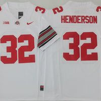 Men's Ohio State Buckeyes Treveyon Henderson #32 White Player Jersey