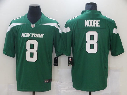 Men's New York Jets Elijah Moore #8 Gotham Green Game Jersey1