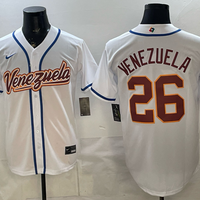 Men's Venezuela Baseball #26 White 2026 World Baseball Classic Stadium Jersey