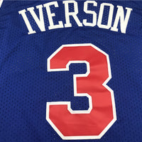 Men's Philadelphia 76ers Allen Iverson #3 Royal Swingman Jersey1
