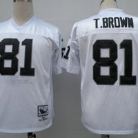 Men's Oakland Raiders Tim Brown Mitchell & Ness White Legacy Replica Jersey1