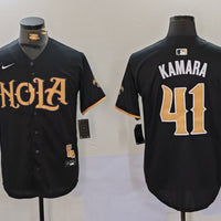 Men's New Orleans Saints Alvin Kamara #41 Black Replica Player Jersey1