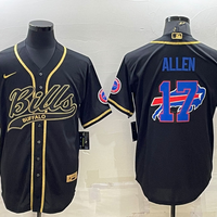 Men's Buffalo Bills Josh Allen #17 Black Game Jersey1 Joint Edition