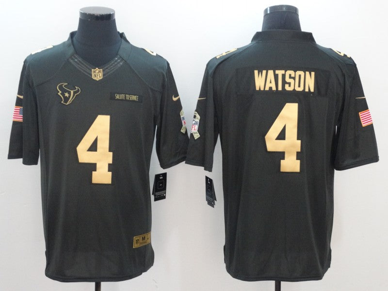 Men's Houston Texans #4 Deshaun Watson Black Team Game Jersey1
