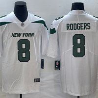Men's New York Jets Aaron Rodgers #8 White Game Jersey1
