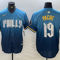 Men's Philadelphia Phillies Cristian Pache #19 Blue 2024 City Connect Limited Player Jersey1