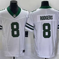 Men's New York Jets Aaron Rodgers #8 White Legacy Vapor F.U.S.E. Limited Jersey1