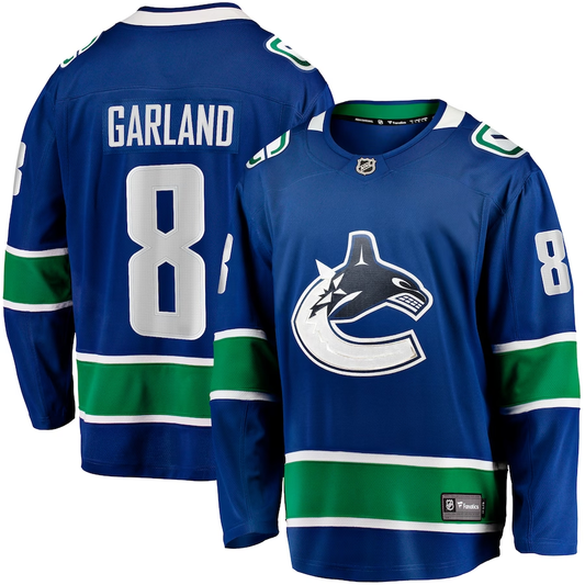 Men's Vancouver Canucks Conor Garland #8 Blue Home Breakaway Jersey1