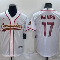 Men's Washington Commanders Terry McLaurin #17 White Game Jersey1 Joint Edition