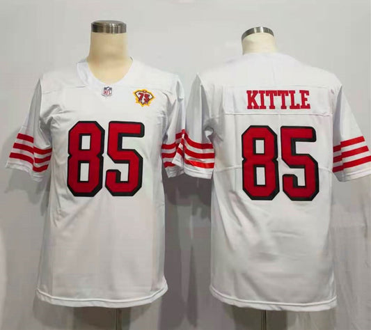 Men's San Francisco 49ers George Kittle 75th Anniversary Game Player Jersey1