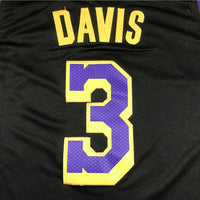 Men's Los Angeles Lakers Anthony Davis Black 2020/21 Swingman Player Jersey1