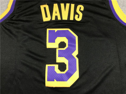 Men's Los Angeles Lakers Anthony Davis Black 2020/21 Swingman Player Jersey1