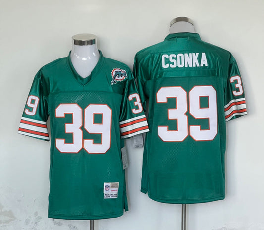 Men's Miami Dolphins Larry Csonka Mitchell & Ness Aqua Legacy Replica Jersey1