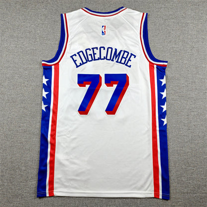 Men's Philadelphia 76ers V. J. Edgecombe #77 White Swingman Jersey - Association Edition