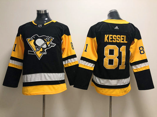 Men's Pittsburgh Penguins Phil Kessel #81 Black Player Game Jersey1
