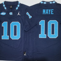 Men's North Carolina Tarheels Drake Maye #10 Navy Player Jersey