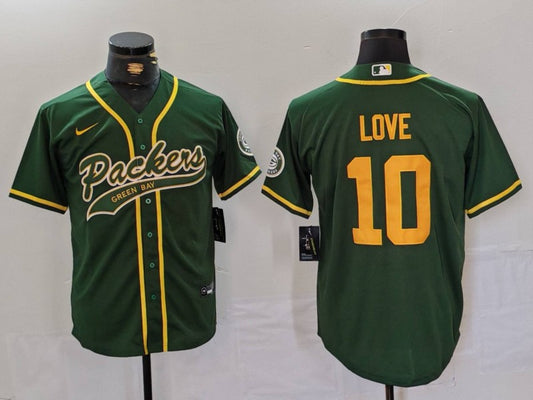 Men's Green Bay Packers Jordan Love #10 Green Game Player Jersey1