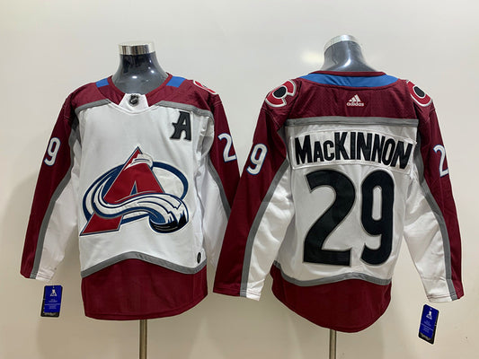 Men's Colorado Avalanche Nathan MacKinnon #29 White Breakaway Player Jersey1