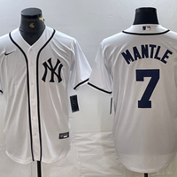 Men's New York Yankees Mickey Mantle #7 White Limited Game Jersey1