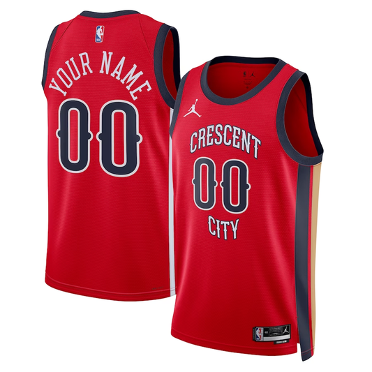 Men's New Orleans Pelicans Red Custom Swingman Jersey1