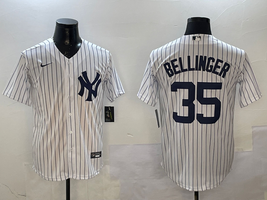 Men's New York Yankees Cody Bellinger #35 White Home Replica Player Jersey1