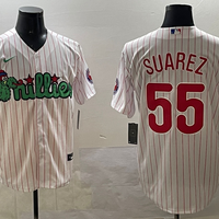 Men's Philadelphia Phillies Ranger Suarez #55 White Replica Team Jersey1