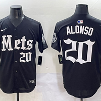 Men's New York Mets Pete Alonso #20 Black Game Player Jersey