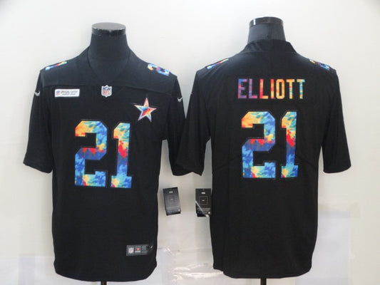 Men's Dallas Cowboys Ezekiel Elliott #21 Black Game Player Jersey1