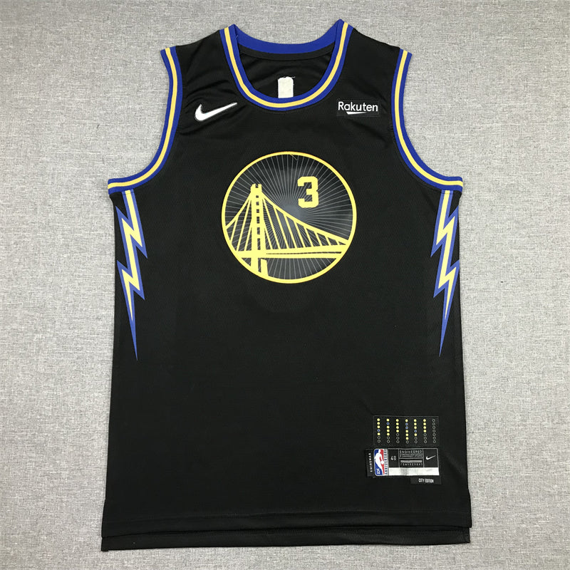 Men's Golden State Warriors Jordan Poole #3 City Edition Black Classic Jersey1