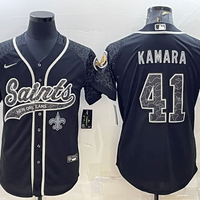 Men's New Orleans Saints Alvin Kamara #41 Black RFLCTV Limited Jersey1 Joint Edition