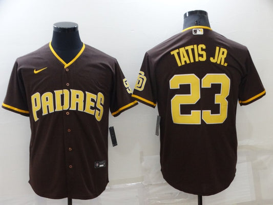 Men's San Diego Padres Fernando Tatis Jr. #23 Brown Stitched Jersey1