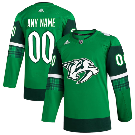 Men's Nashville Predators Kelly Green St. Patrick's Day Authentic Custom Jersey1