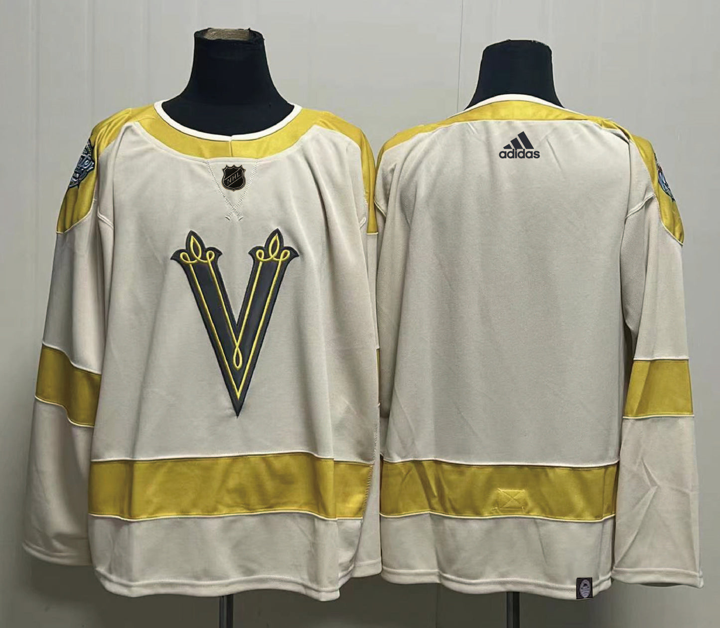 Men's Vegas Golden Knights Cream 2024 NHL Winter Classic Primegreen Authentic Blank Jersey1