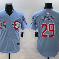 Men's Chicago Cubs Michael Busch #29 Light Blue 2nd Alternate Limited Player Jersey1