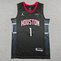 Amen Thompson #1 Houston Rockets Black Swingman Jersey Statement Edition - JerseysFreak