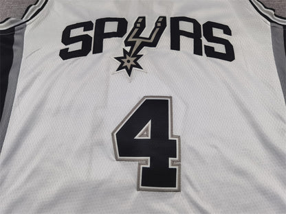 Men's San Antonio Spurs De'Aaron Fox #4 White Swingman Jersey1 - Association Edition
