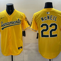 Men's Oakland Athletics Jeff McNeil #22 Gold Alternate Stadium Jersey