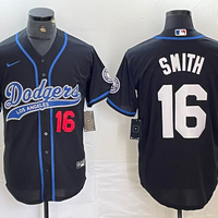 Men's Los Angeles Dodgers Will Smith #16 Black Player Jersey1 Joint Edition
