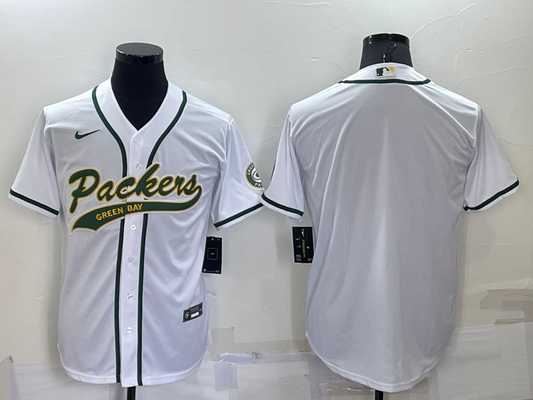 Men's Green Bay Packers White Blank Jersey1