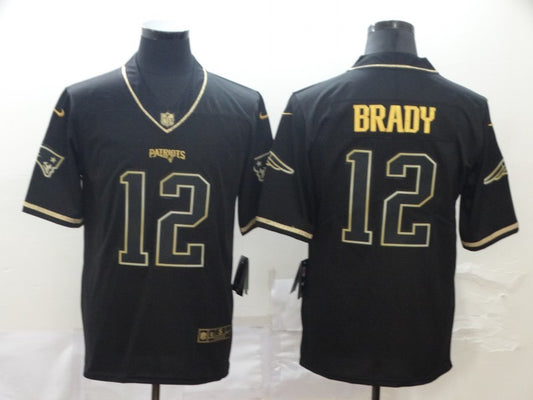 Men's New England Patriots #12 Tom Brady Black Game Player Jersey1