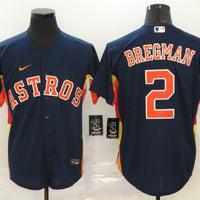 Men's Houston Astros Alex Bregman #2 Navy Replica Baseball Jersey1